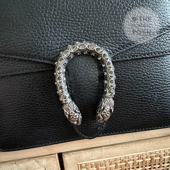 EUC GUCCI Dionysus Mini Black Crossbody Bag Silver Leather - Picture 7 of 12